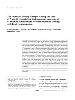 The Impact of Dietary Changes Among the Inuit of Nunavik (Canada