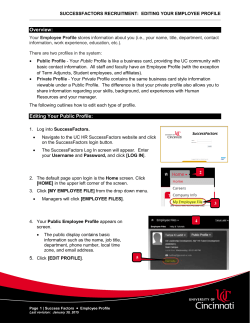 Overview: Editing Your Public Profile: