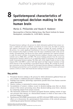 Spatiotemporal characteristics of perceptual decision making in the