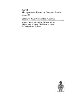 EATCS Monographs on Theoretical Computer Science