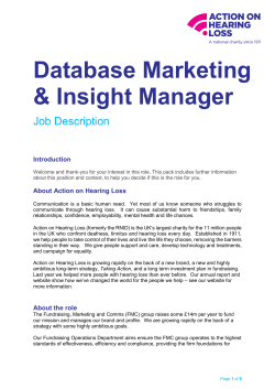 Job description - Action on Hearing Loss