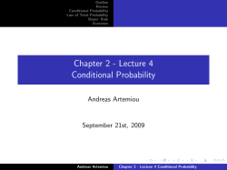 Chapter 2 - Lecture 4 Conditional Probability