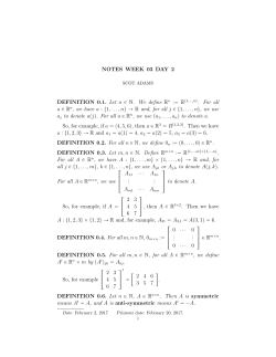 NOTES WEEK 03 DAY 2 DEFINITION 0.1. Let n P N. We define R a