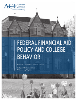 federal financial aid policy and college behavior
