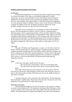 Problems and Programmers Instructions