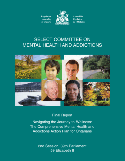 select committee on mental health and addictions