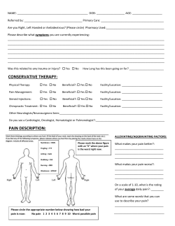 pain description