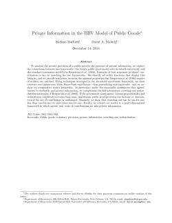 Private Information in the BBV Model of Public Goods