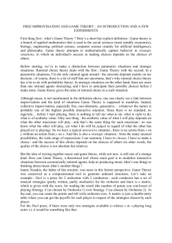 FREE IMPROVISATION AND GAME THEORY