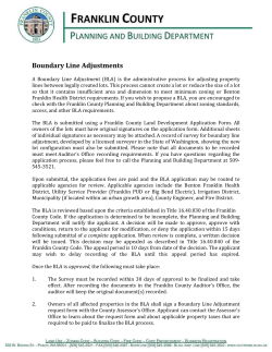 Boundary Line Adjustment - Franklin County, Washington