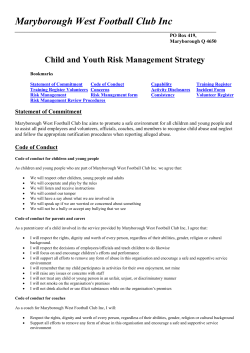 Child and Youth Risk Management Strategy