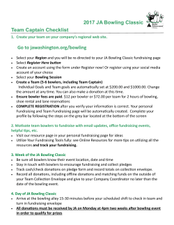 2017 JA Bowling Classic Team Captain Checklist Go to