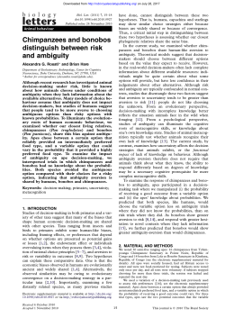Chimpanzees and bonobos distinguish between risk and ambiguity