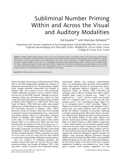 Subliminal number priming within and across the visual and auditory
