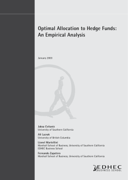 Optimal Allocation to Hedge Funds: An - EDHEC
