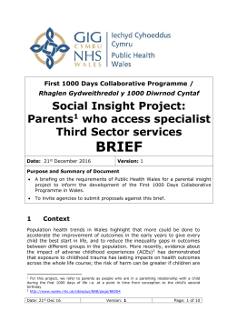 Social Insight Project: Parents1 who access specialist Third Sector