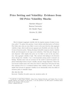 Price Setting and Volatility: Evidence from Oil Price Volatility Shocks