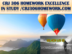 CRJ 306 HOMEWORK Excellence In Study