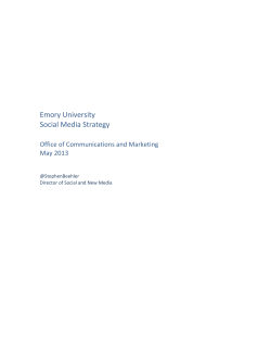 Emory University Social Media Strategy 6.10.2013