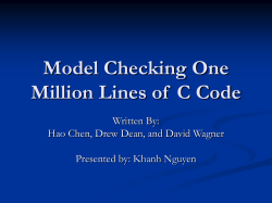Model Checking One Million Lines of C Code