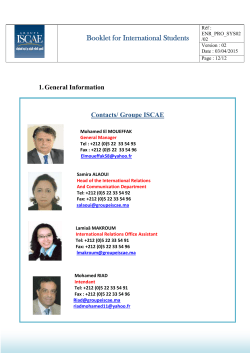 Groupe ISCAE - Student Mobility Application