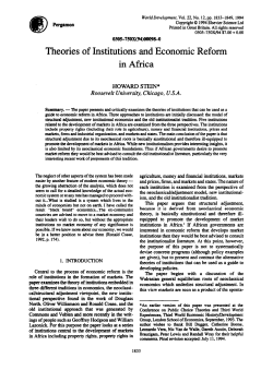 Theories of Institutions and Economic Reform in Africa
