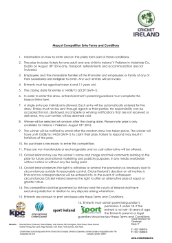 Mascot Competition Entry Terms and Conditions Information on how