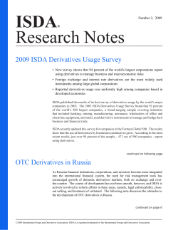 ISDA&reg; Research Notes - International Swaps and Derivatives