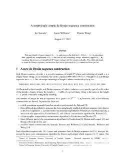 A surprisingly simple de Bruijn sequence construction 1 A new de