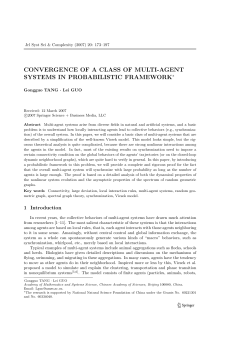 convergence of a class of multi-agent systems in probabilistic