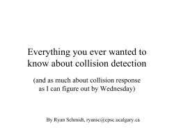 Collision Detection Notes