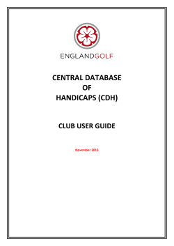 central database of handicaps - CDH