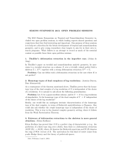 OPEN PROBLEM SESSIONS The 2015 Simons Symposium on