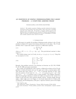 AN EXISTENCE OF SIMPLE CHOREOGRAPHIES FOR N