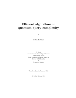 Efficient algorithms in quantum query complexity