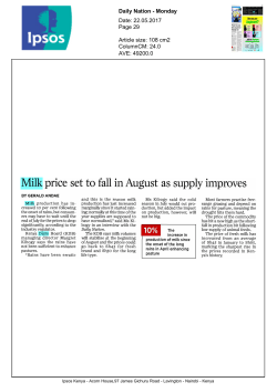 Milk price set to fall in August as supply improves