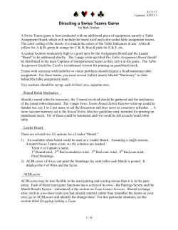 Directing a Swiss Teams Game