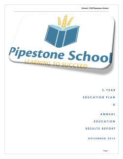 Specific Outcome - Pipestone School