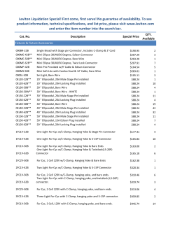 Leviton Liquidation Special! First come, first serve! No guarantee of