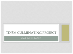 TDJ3m Culminating Project