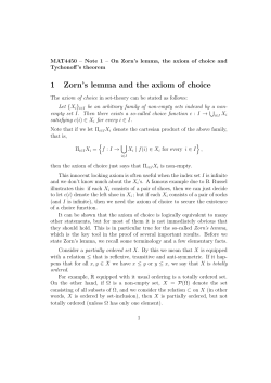 1 Zorn`s lemma and the axiom of choice