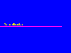 Normalization