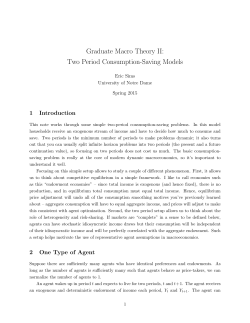 Graduate Macro Theory II: Two Period