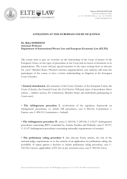 Mariann BOTLIK-MOLN&Aacute;R International Relations Office tel +36 1