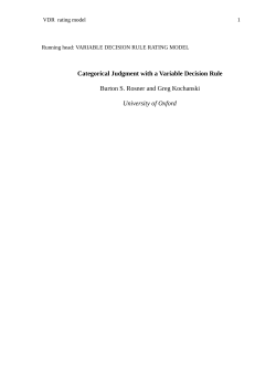 Categorical Judgment with a Variable Decision Rule