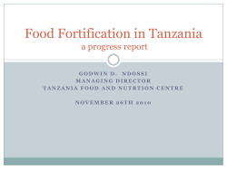 Food Fortification in Tanzania