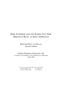 RISK AVERSION AND THE SUBJECTIVE TIME DISCOUNT RATE