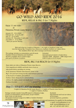 GO WILD AND RIDE 2016 - Pakamisa Private Game Reserve