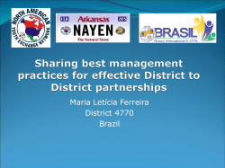 Sharing best management practices for effective District to District