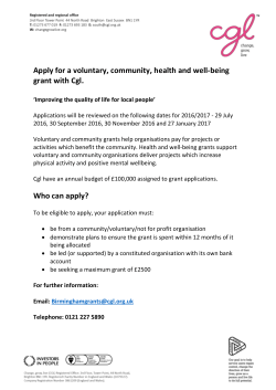 Apply for a voluntary, community, health and well
